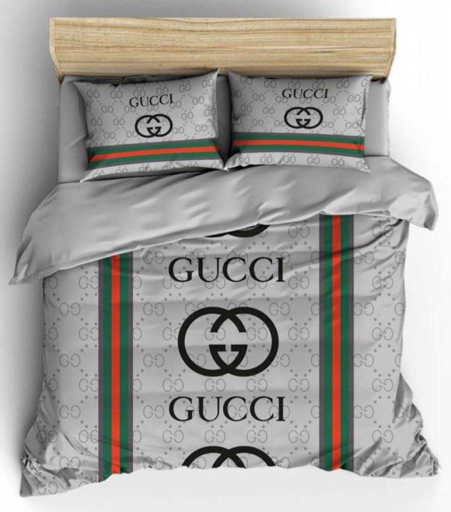 Gucci Silver Luxury Duvet Cover And Pillow Case Bedding Set 6