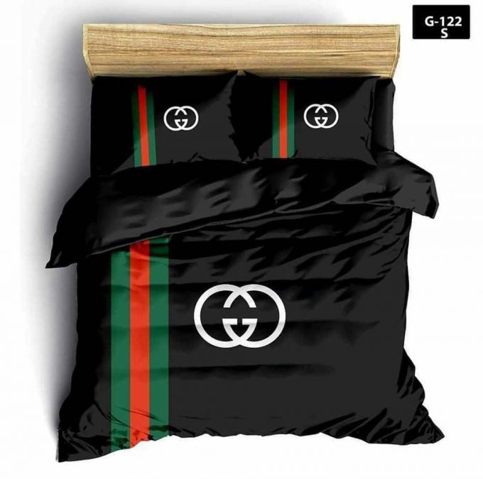 Black Gucci Luxury Duvet Cover And Pillow Case Bedding Set 1