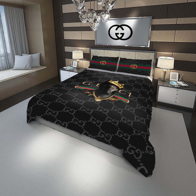 Gucci Black Panther Luxury Duvet Cover And Pillow Case Bedding Set 3