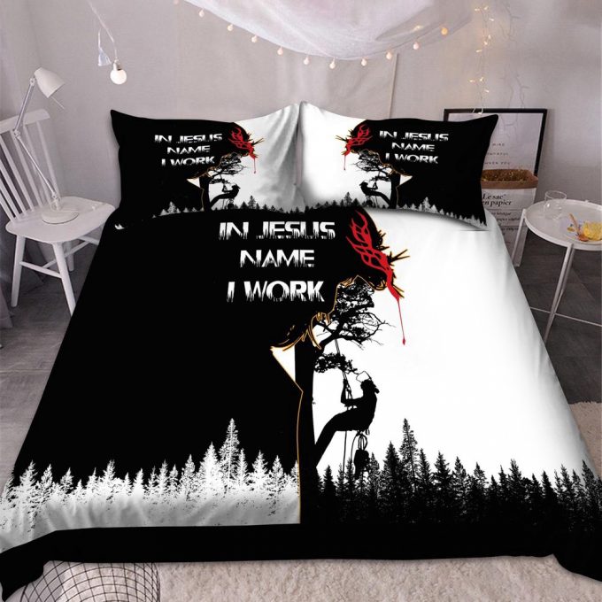 Awesome Arborist In Jesus Name I Work Bedding Set Mei 2