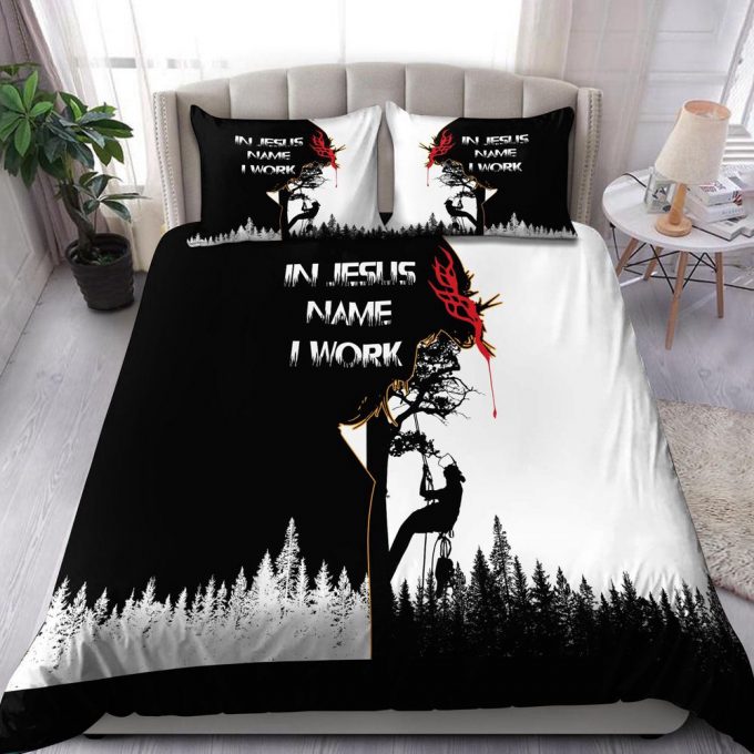 Awesome Arborist In Jesus Name I Work Bedding Set Mei 5