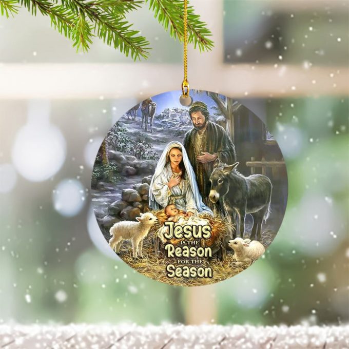 Christian Ornament Religious Christmas Tree Ornaments Jesus Is The Reason For The Season 1