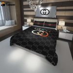 Gucci Black Duvet Cover and Pillow Case Bedding Set