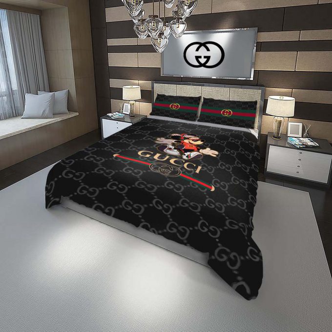 Gucci Mickey Mouse Duvet Cover And Pillow Case Bedding Set 2