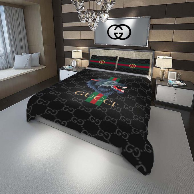 Gucci Wolf Luxury Duvet Cover And Pillow Case Bedding Set 2