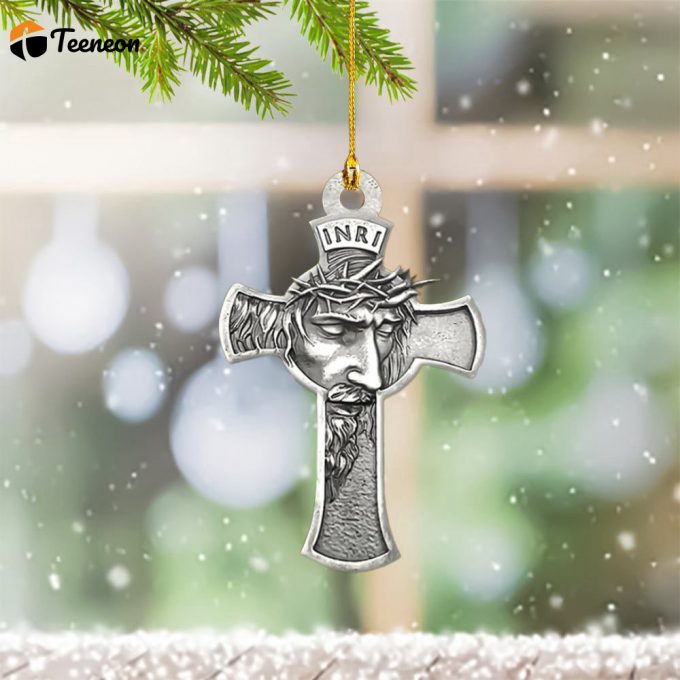 Inri Jesus Christmas Ornament Cross Ornaments For Christmas Tree 2024 1
