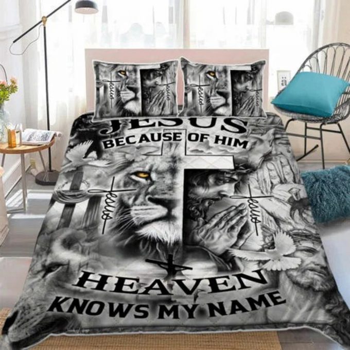 Jesus Because Of You Heaven Knows My Name Quilt Bedding Set Gift 3