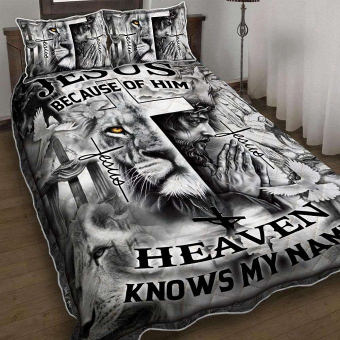 Jesus Because Of You Heaven Knows My Name Quilt Bedding Set Gift 2