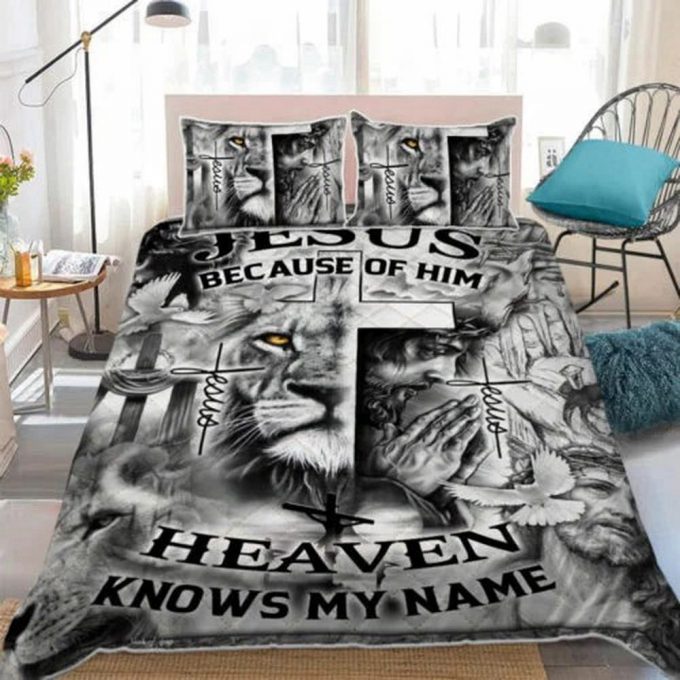 Jesus Because Of You Heaven Knows My Name Quilt Bedding Set Gift 3