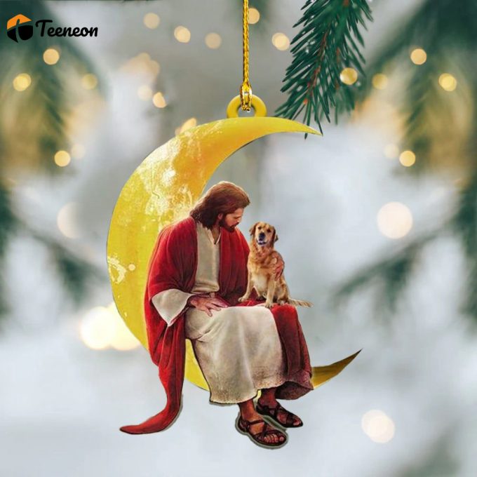 Jesus Golden Retriever Christmas Ornament Dog Owner Religious Christmas Tree Ornaments 2024 1