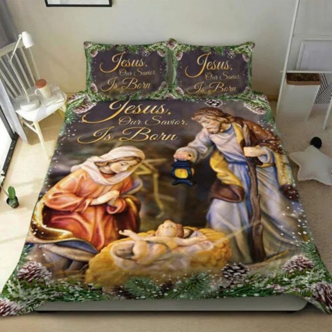 Jesus Our Savior Is Born Quilt Bedding Set 3