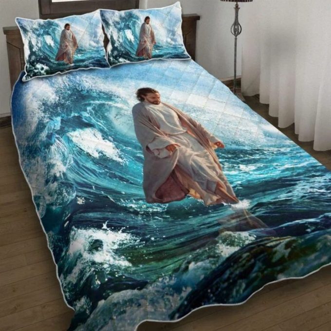 Jesus Walks On Water Quilt Bedding Set – Gift 2