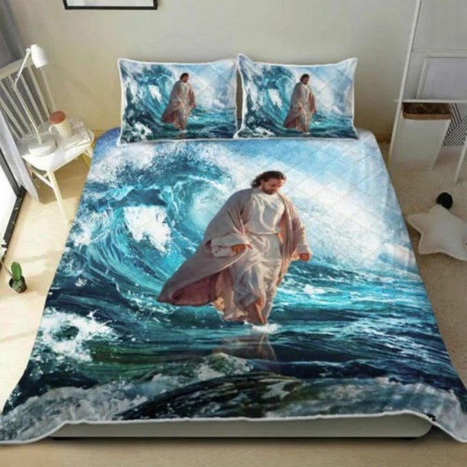 Jesus Walks On Water Quilt Bedding Set – Gift 3