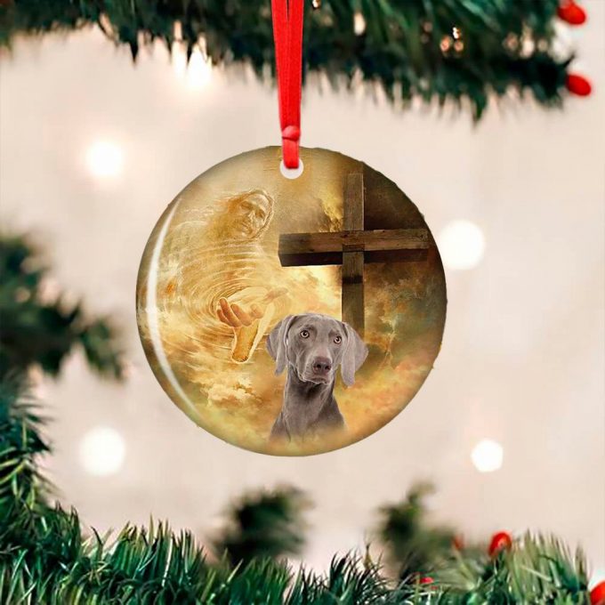 Jesus Weimaraner Ornament Dog Lover Religious Christmas Tree Ornaments 2024 1