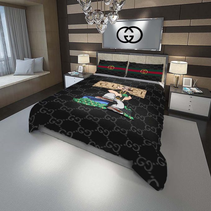 Popeye Gucci Luxury Duvet Cover And Pillow Case Bedding Set 2