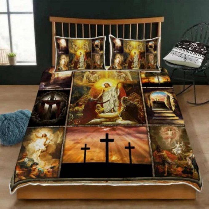Resurrection Of Jesus Easter Quilt Bedding Set 3