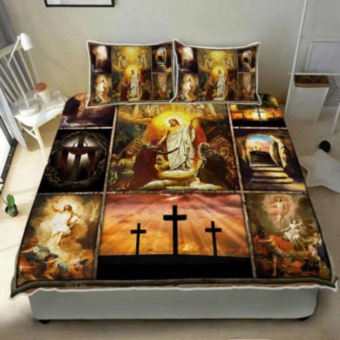 Resurrection Of Jesus Easter Quilt Bedding Set 4