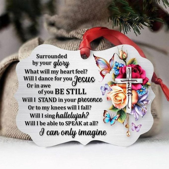 Surrounded By Glory Jesus Faith Christmas Ornament Hanging Tree Christian Christmas Ornament 1