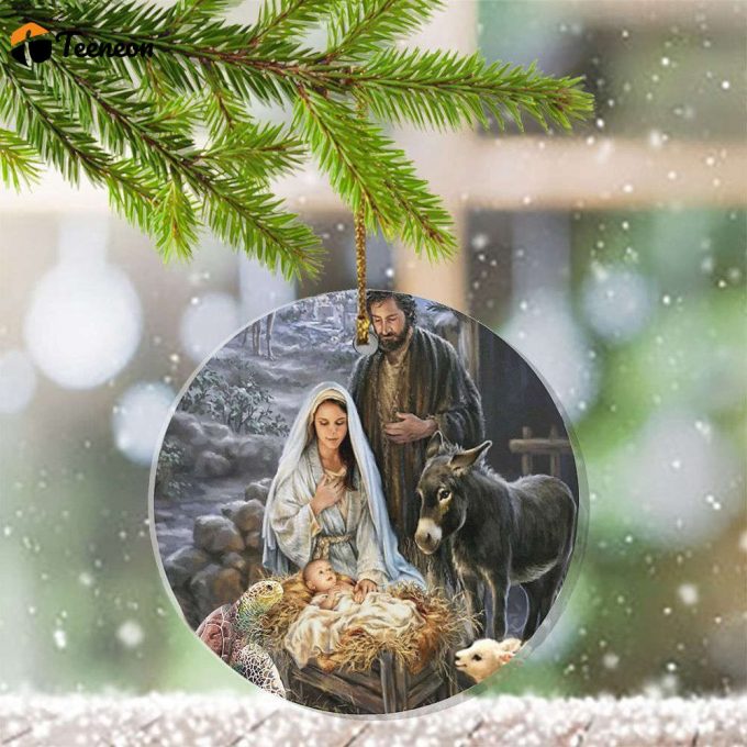Turtle Witness Jesus Savior Is Born Christmas Ornament Hanger Christian Christmas Decorations 1