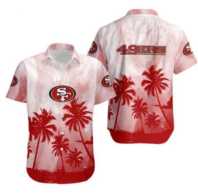 San Francisco 49Ers Coconut Trees Nfl Gift For Fan Hawaiian Graphic 1