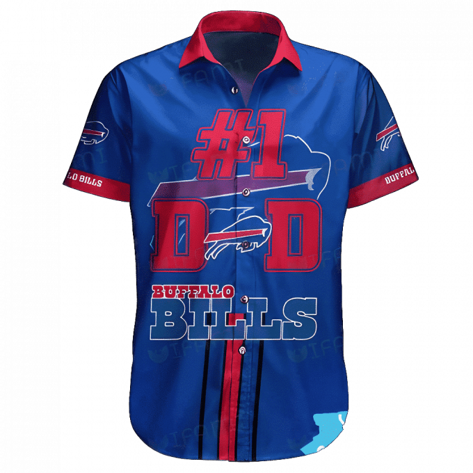 Buffalo Bills Hawaiian Shirt Backside Name And Number Custom Style Gift For Fans 1