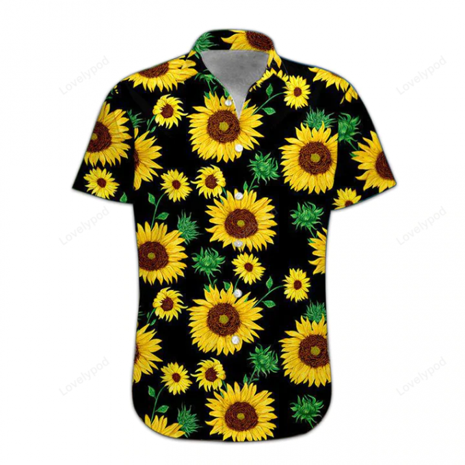 3D Sunflower Hawaii Shirt, Hawaiian Shirts For Men, Women Print Button Down Shirt 2