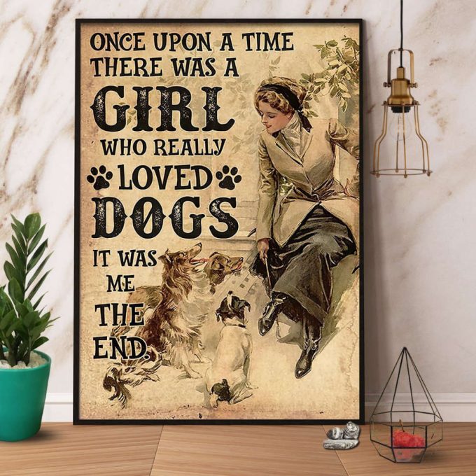 A Girl Who Really Loved Dogs Animal Dog Lovers Poster No Frame Matte Canvas 2