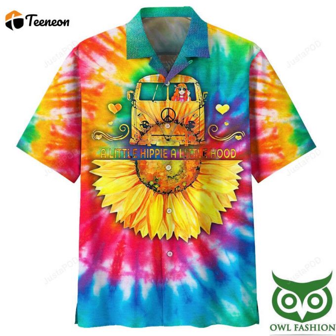 A Little Hippie A Little Hood Sunflower Colorful Hawaiian Shirt 1