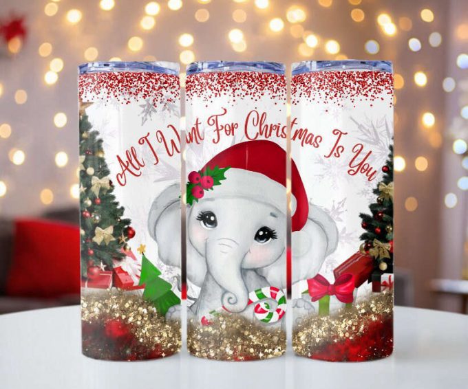 All I Wish For Christmas Elephant 20Oz Tumbler Gift For Fans Gift For Fans 1