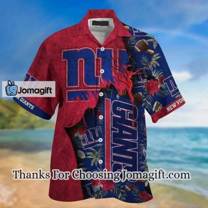 [Amazing] Nfl New York Giants Red Navy Blue Hawaiian Shirt Gift 2