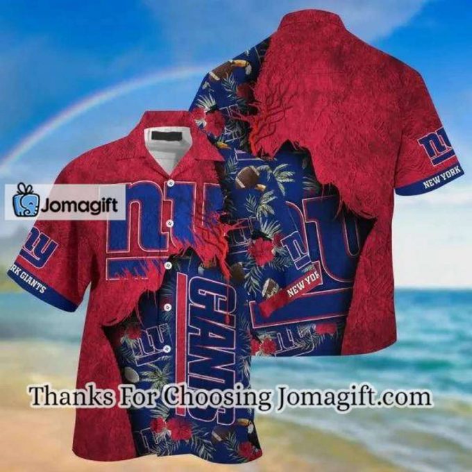 [Amazing] Nfl New York Giants Red Navy Blue Hawaiian Shirt Gift 3