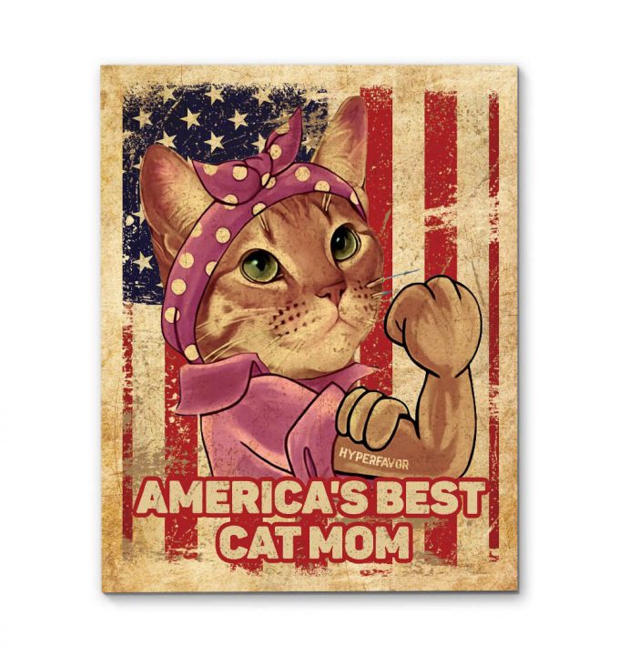 America Best Cat Mom Canvas, Poster 2