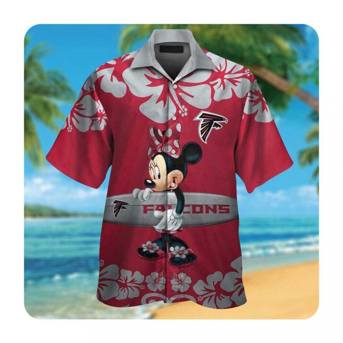Atlanta Falcons Minnie Mouse Short Sleeve Button Up Tropical Aloha Hawaiian Shirts Nfl 2