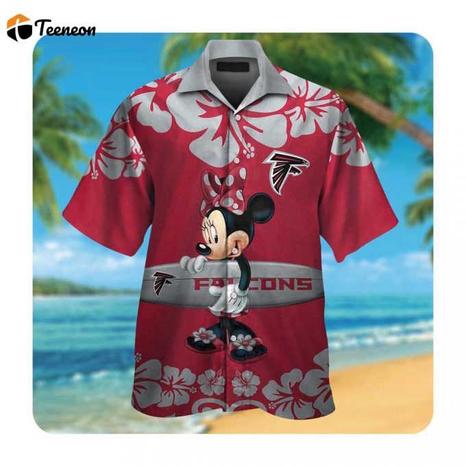 Atlanta Falcons Minnie Mouse Short Sleeve Button Up Tropical Aloha Hawaiian Shirts Nfl 1