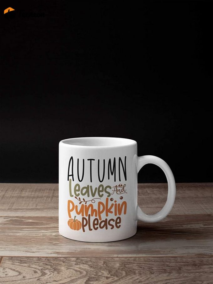 Autumn Leaves And Pumpkin Please Coffee Mug 2