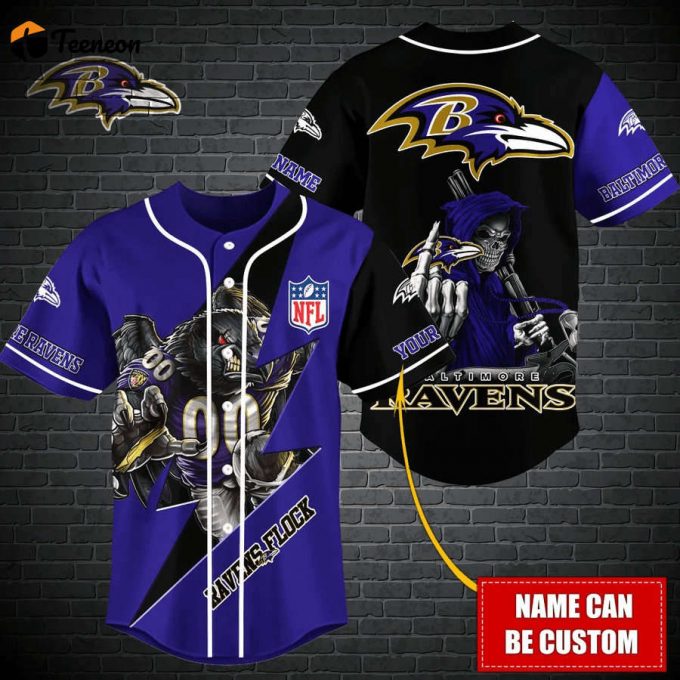 Baitlmore Ravens Personalized Baseball Jersey 1