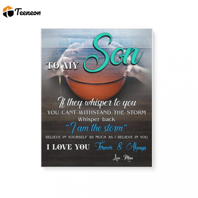 Basketball To My Sin I Love You Mom Canvas And Poster – Wall Decor Visual Art 1