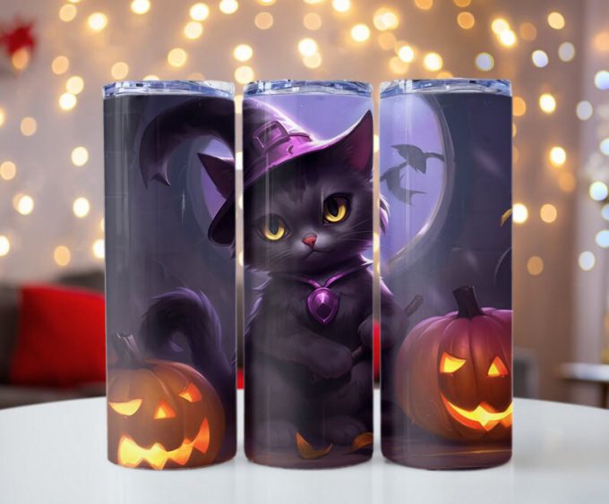 Black Cat Witch 20Oz Skinny Tumbler Gift For Fans Gift For Fans 1