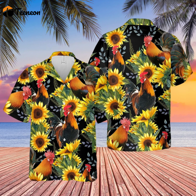 Bobsgardens Chicken Sunflower Hawaiian Shirt 1