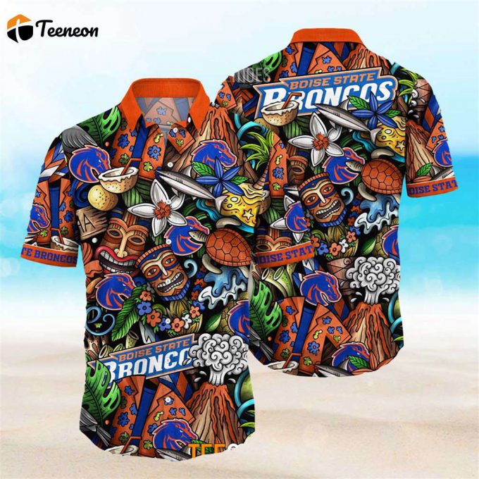 Boise State Broncos Ncaa Mens Floral Special Design Hawaiian Shirt 1