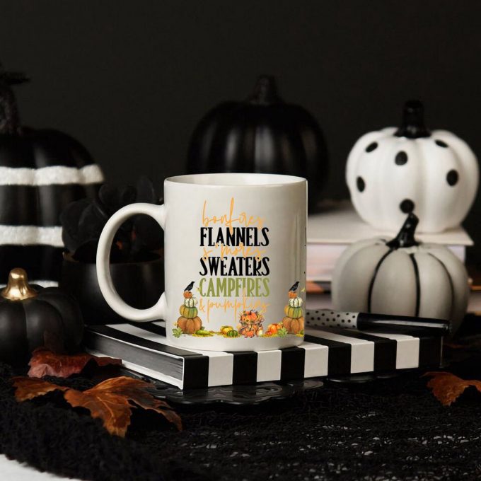 Bonfires Flannel S'Mores Fall Coffee Mug, Fall Coffee Mug, 5