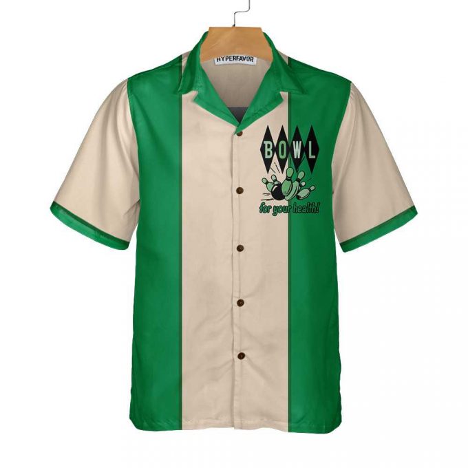 Bowling Is My Therapy Hawaiian Shirt, Green And White Bowling Shirt, Best Gift For Bowling Players, Friend, Family 2