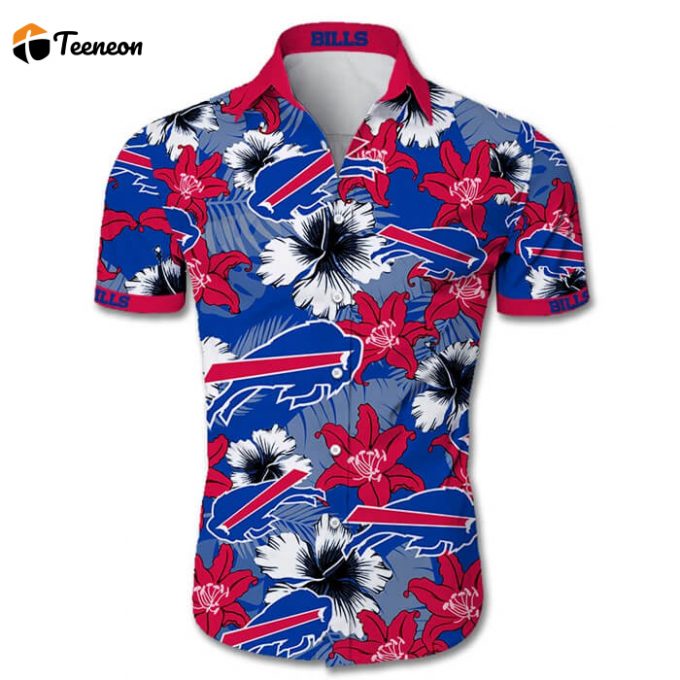 Buffalo Bills Hawaiian Shirt Tropical Flower Beach 1