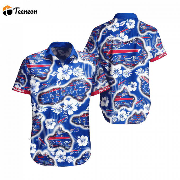 Buffalo Bills Hawaiian Shirts Tropical Flower Pattern All Over Print Gift For Fans 1