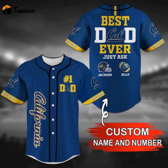 Caiifornia Goiden Bears Personalized Baseball Jersey 1
