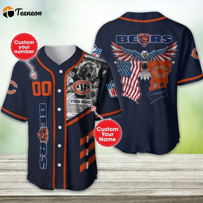 Chlcago Bear Personalized Baseball Jersey 1