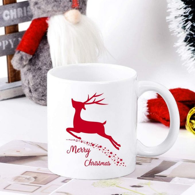 Christmas Merry Christmas Reindeer With Stars Holiday Coffee Mug 2