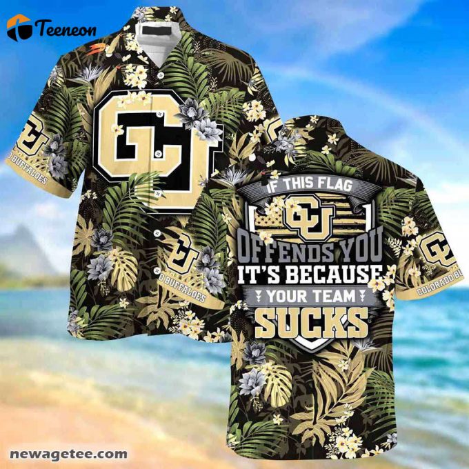 Colorado Buffaloes Summer Beach Hawaiian Shirt With Tropical Patterns 1