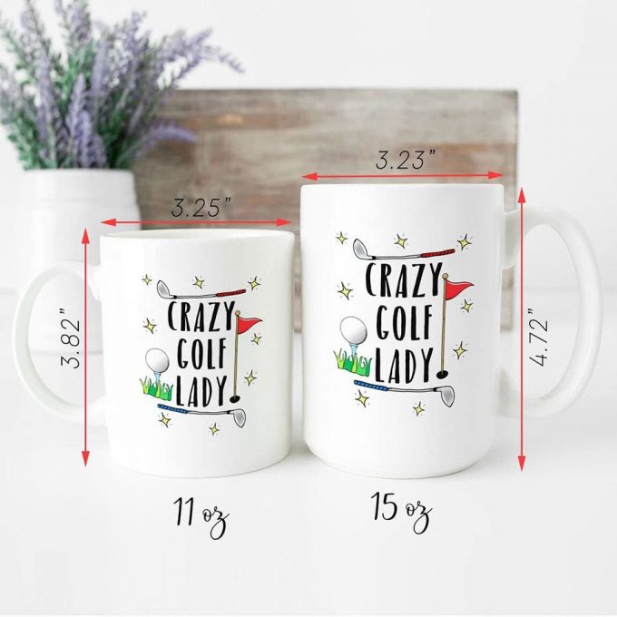 Crazy Golf Lady 15Oz Large Mug Cup, Ceramic Novelty Coffee Mugs 11Oz, 15Oz Mug, Tea Cup, Gift Present Mug For Birthday, Christmas Thanksgiving Festival 3