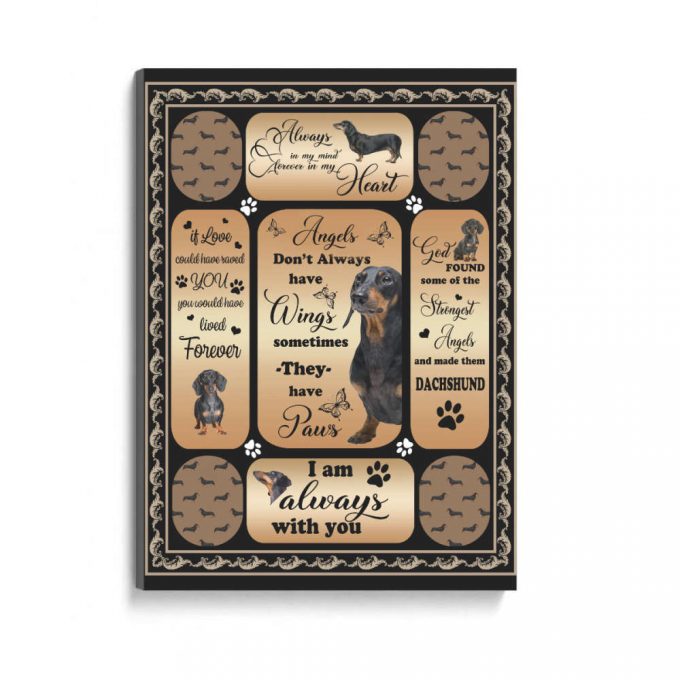 Dachshund Angel Have Paws Poster Canvas 2